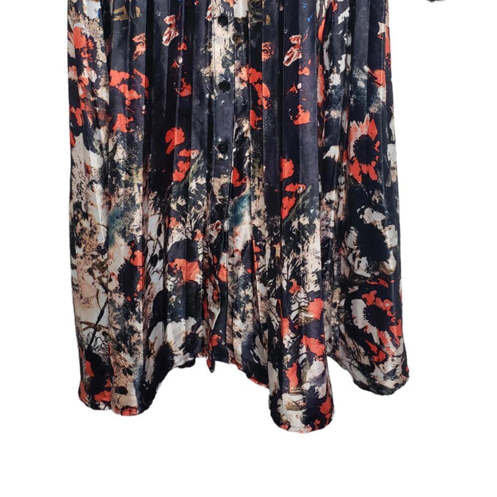 2XTremz Women's Sz XS All Over Print Pleated Detail A-line Maxi Dress (1808) - Picture 4 of 6
